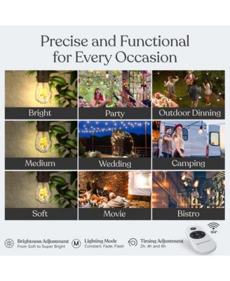 Ambience Pro 27 ft Outdoor Solar LED String Lights with Spiral Bulbs