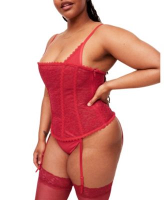 Plus Size Vira Corset & G-String Set