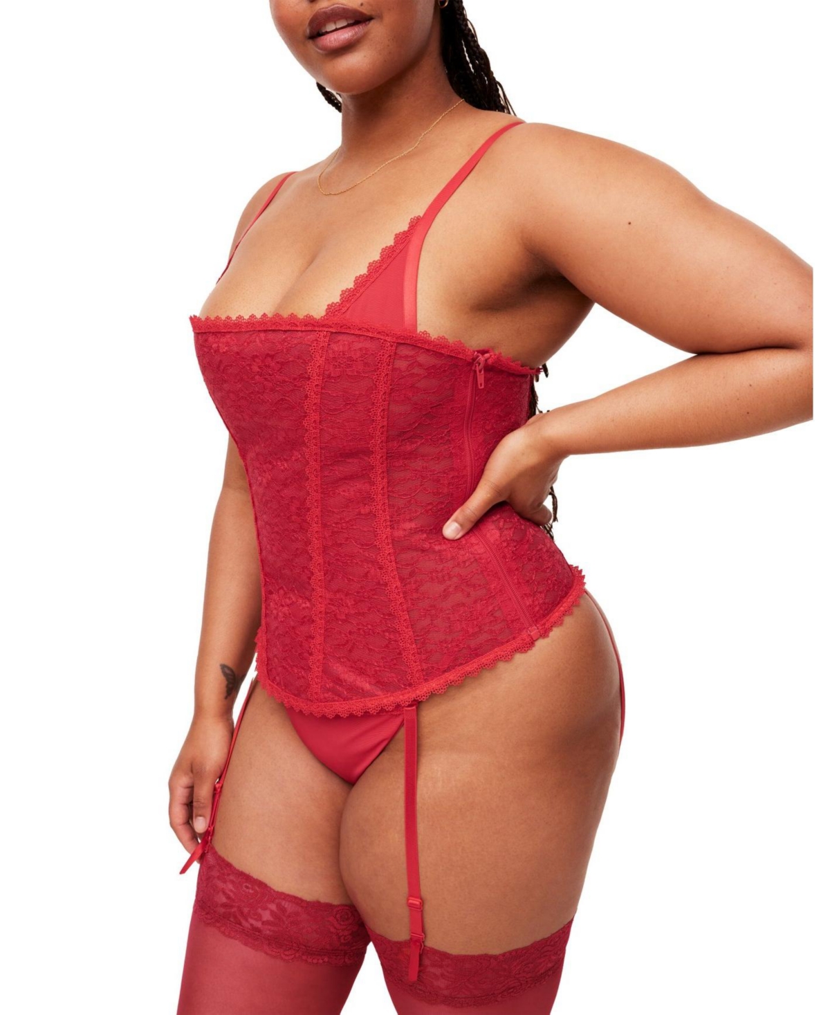 Adore Me Plus Vira Corset & G-String Set