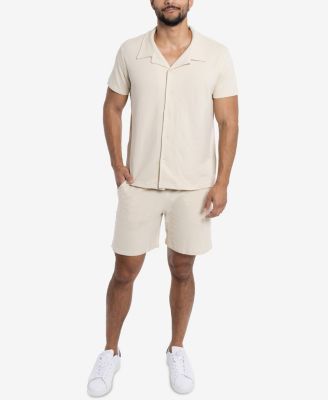 Men's Camp Collar Casual Short Sleeve Button-Up Shirt