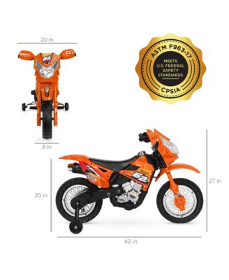 6V Kids Electric Battery Powered Ride On Motorcycle w/ Training Wheels, Lights, Music