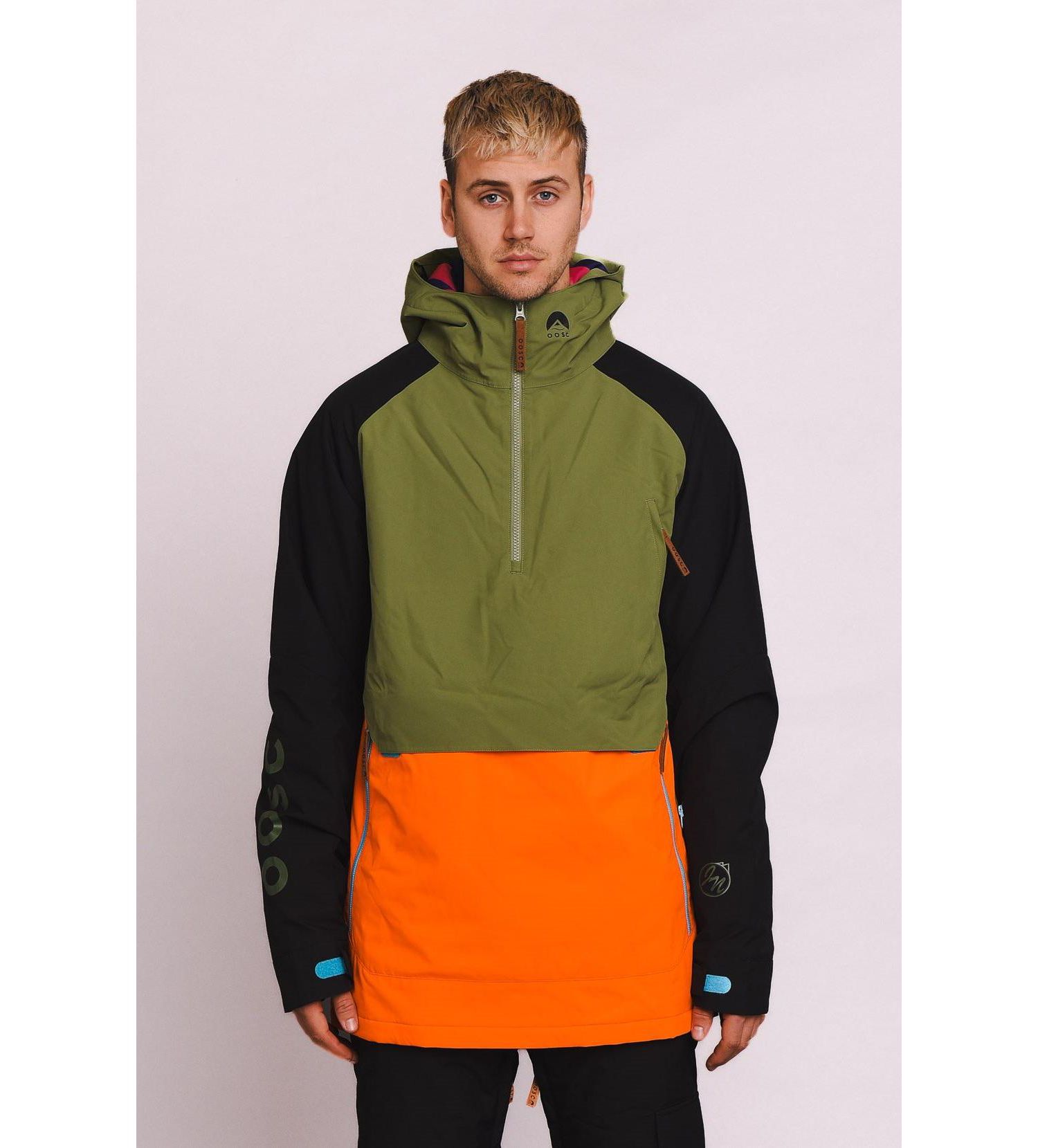 Men's Snow Park Overhead Jacket - Orange & Khaki