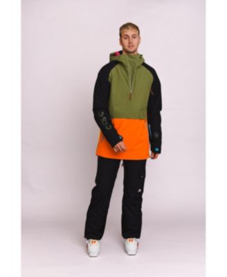 Men's Snow Park Overhead Jacket - Orange & Khaki