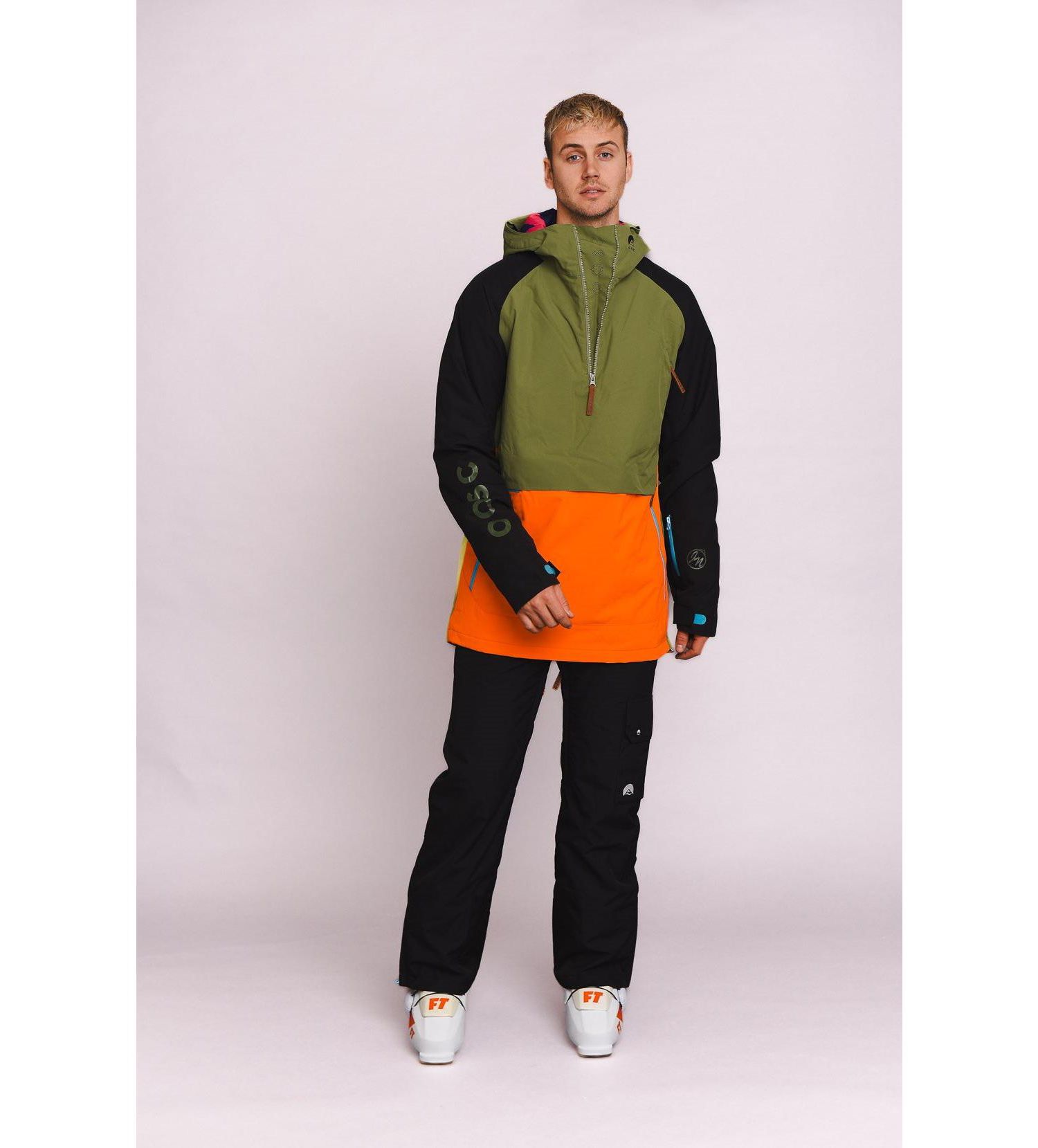 Men's Snow Park Overhead Jacket - Orange & Khaki