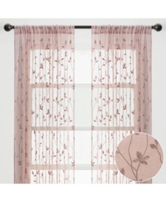 Premium Embroidered Vine Curtains - Sheer Curtains 2 Panels