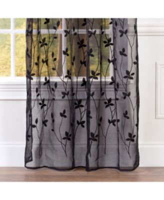Premium Embroidered Vine Curtains - Sheer Curtains for Living Room, Bedroom, Kitchen - 52" x 84" - White, 2 Panels