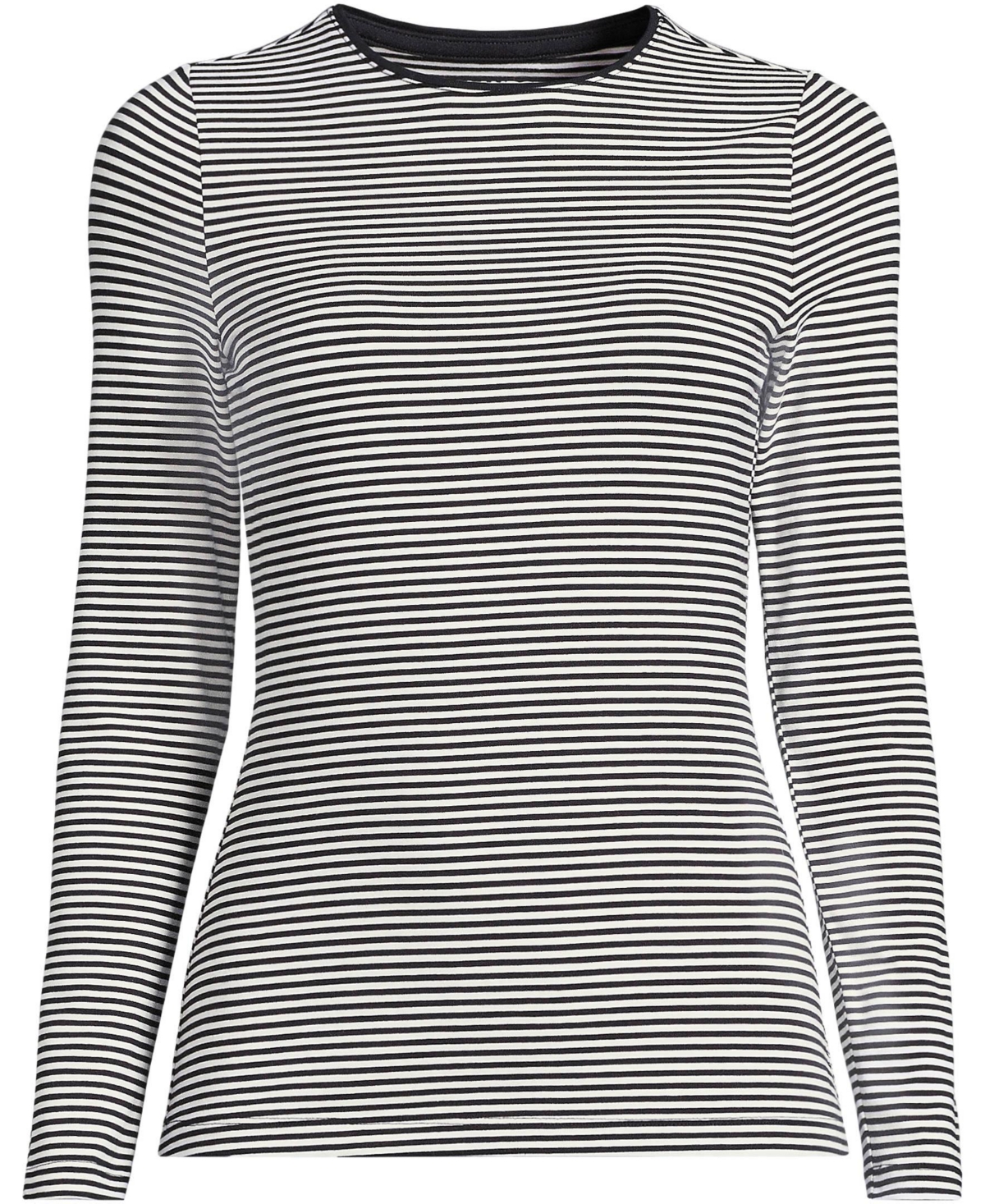 Lands' End Plus Size Long Sleeve Lightweight Jersey Crew Neck Top