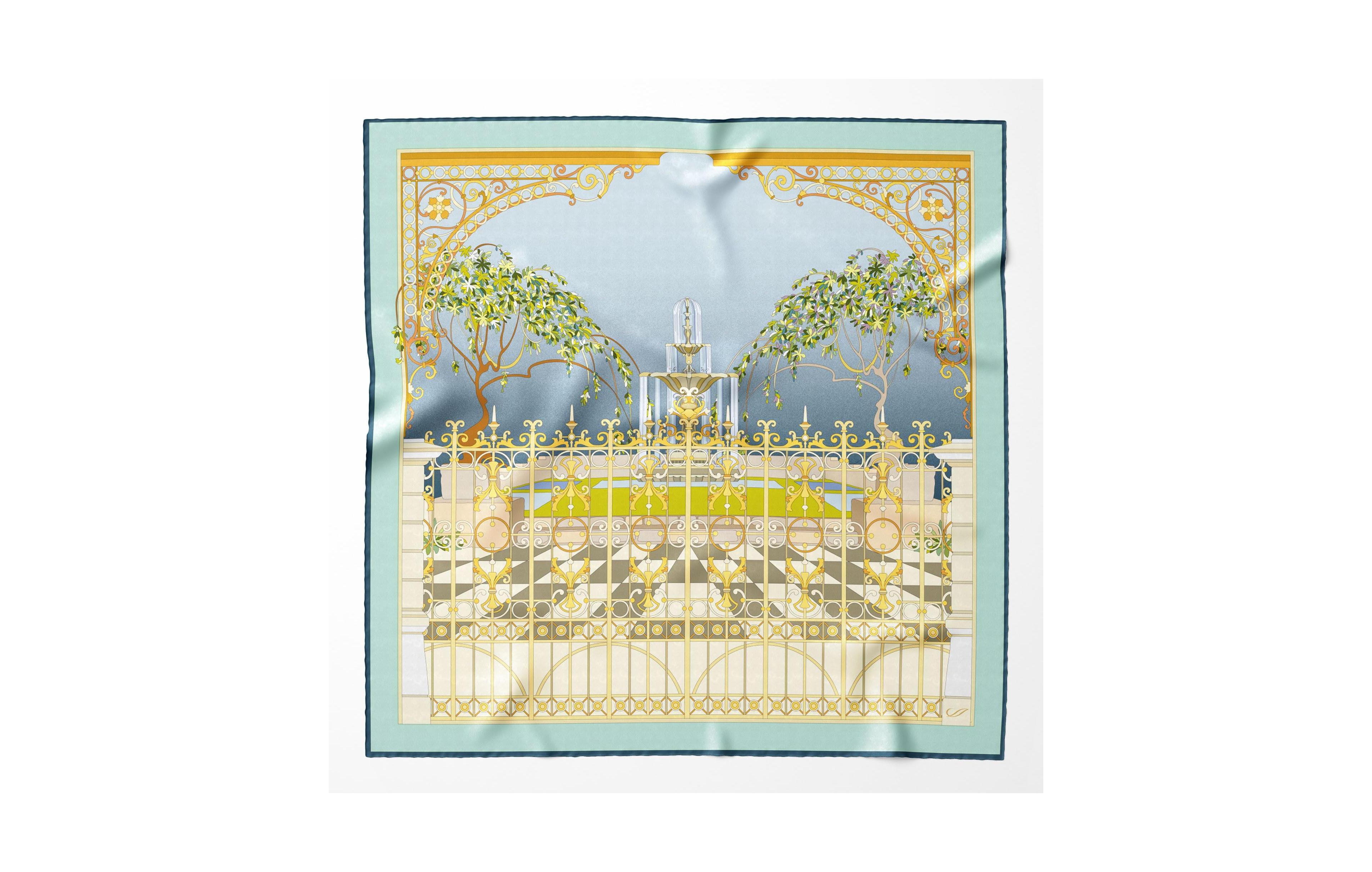 Garden of Dreams - Hand Rolled Silk Foulard for Women