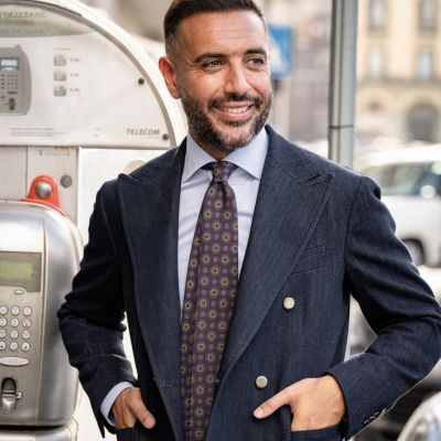 La Vigna - Printed Wool & Silk Tie for Men