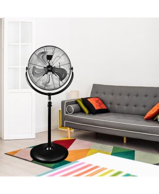 20 Inch Industrial 3 Speed Heavy Duty Powerful and Quiet Metal High Velocity 360 Degree Tilting Pedestal Drum Fan