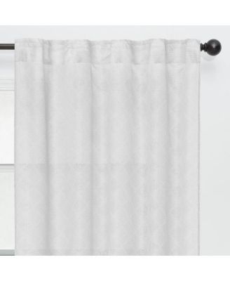 Premium 2-Panel Diamond Textured Semi Sheer Curtain Panels - 3-in-1 Back Tab, Rod Pocket, Ring Tab - for Windows Living Room Bedroom - Semi-Sheer Drapes for Privacy - 52 x 108 Inches - Taupe