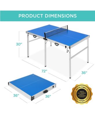 6x3ft Portable Ping Pong Table Game Set, Folding Indoor Outdoor Table Tennis w/ 2 Paddles, Balls