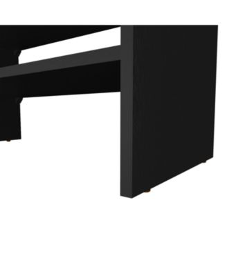 Norris shoe rack in melamine with 2 shelves,black