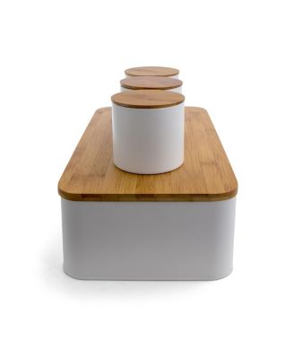 Kitchen Food Storage and Organization 4 Piece Canister Set in White