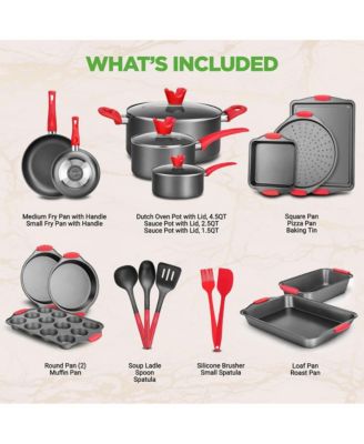 Kitchenware Pots & Pans - High qualified Basic Kitchen Cookware Set, Non-Stick Bakeware with Utensils (21-Piece Set)