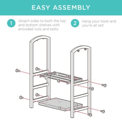 5-Piece Firewood Log Rack Holder Tools Set for Fireplace w/ Hook, Broom, Shovel, Tongs