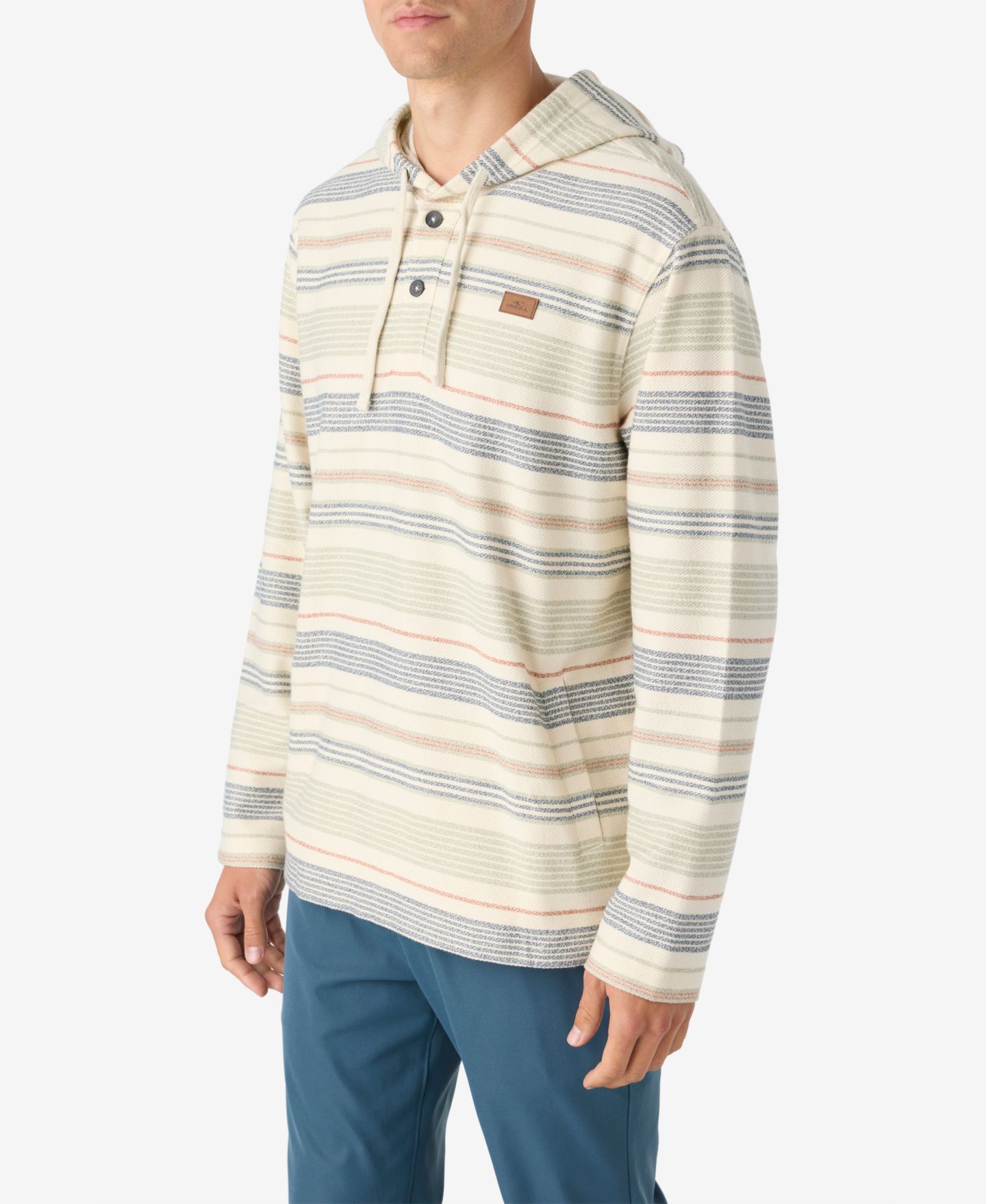 Мужские топы O'Neill Bavaro Stripe Poncho Fleece Tops, цвет: Кремовый — фото 2