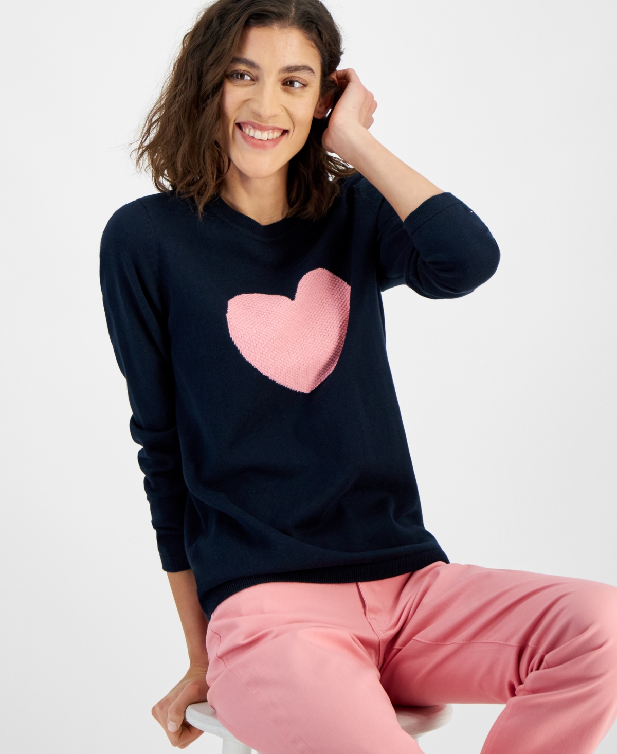 Tommy Hilfiger Women's Long-Sleeves Heart Sweater