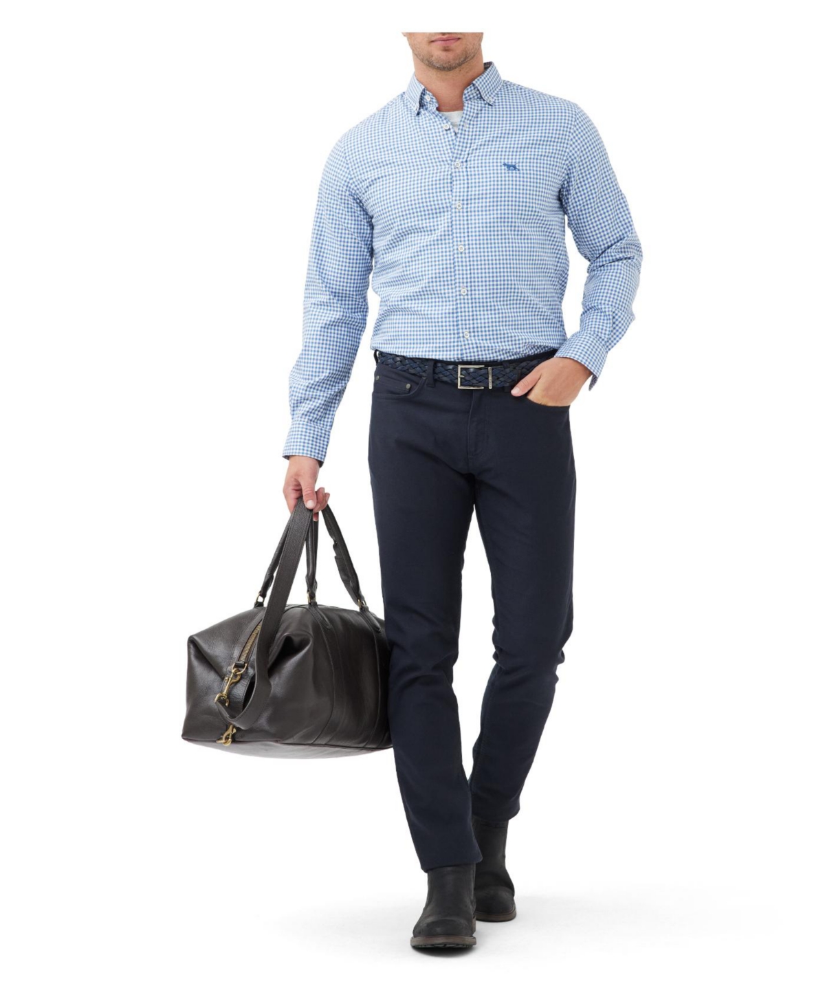 Rodd & Gunn Gunn Check Oxford Sports Fit Shirt In Blue