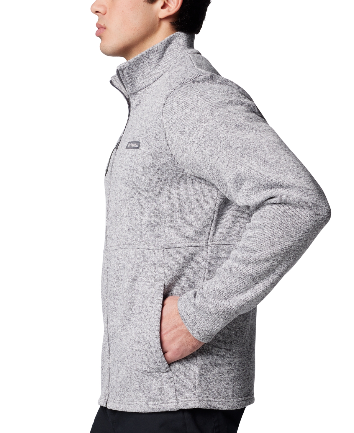 Columbia Men's Alto Pass Textured Knit Sweater Fleece Zip-front Jacket In City Grey Heather