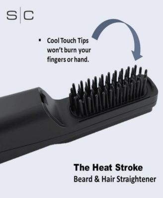 Heat Stroke Rechargeable Cordless Beard and Styling Hot Hair Brush with Cool Touch Tips