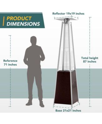 42000 BTU Outdoor Black Pyramid Patio Heater with Cover
