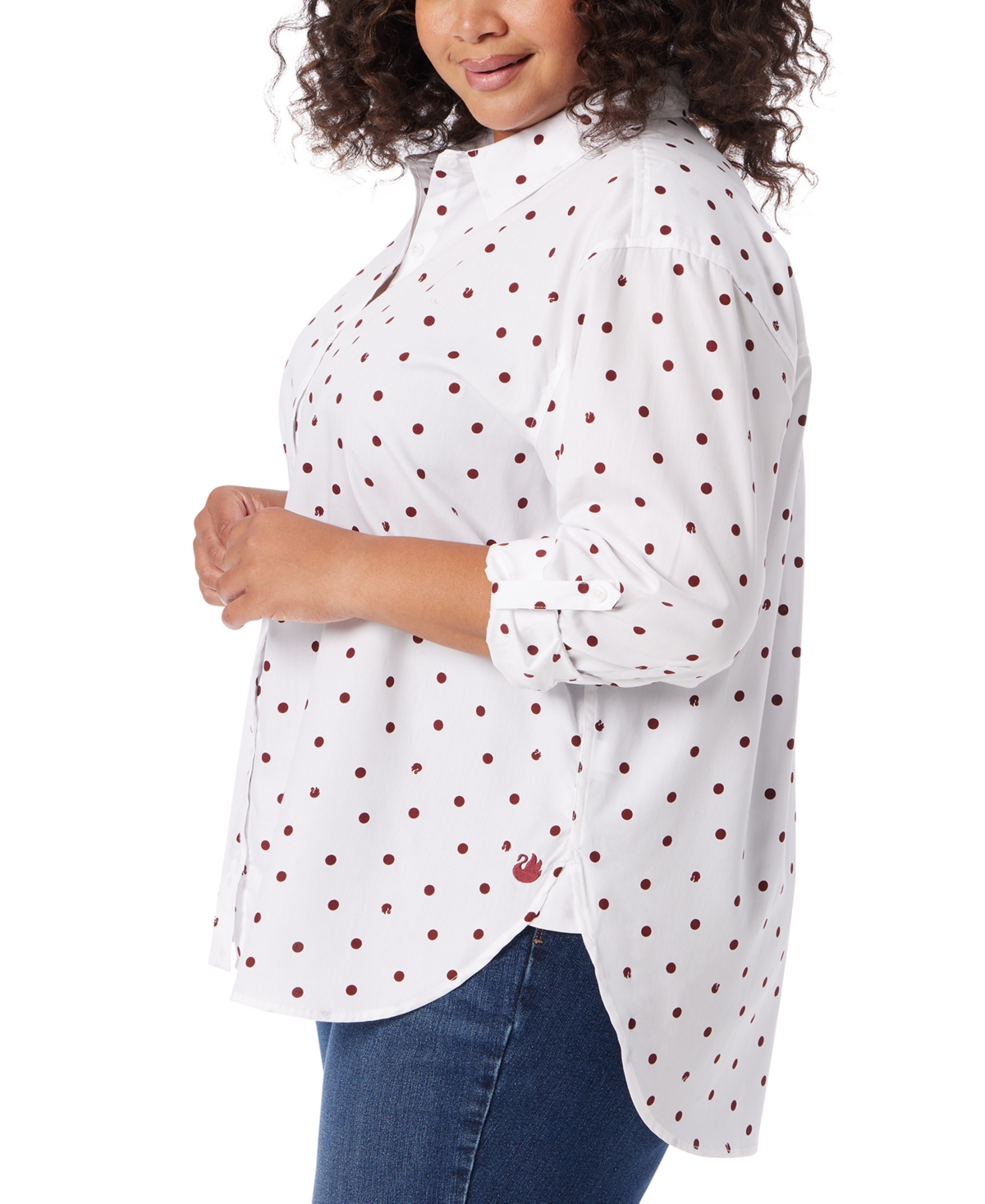 Gloria Vanderbilt Plus Size Amanda Polka-Dot Shirt
