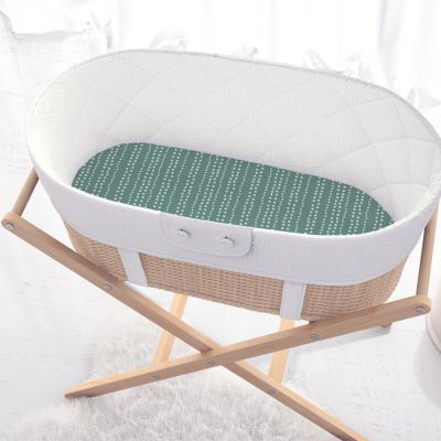 Green Dino Bassinet Sheets for Newborn Baby Boy & Baby Girl, 4 Pack Set