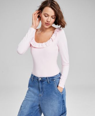 And Now This - Women's Ruffled Scoop-Neck Bodysuit