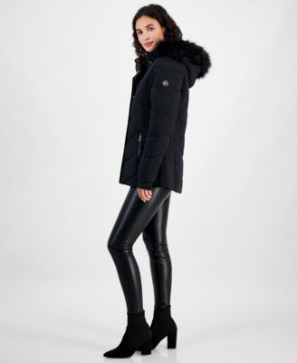 Women's Faux-Fur-Trim Hooded Puffer Coat
