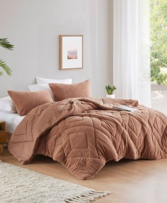 Kyla Double Diamond Quilted Teddy 3-Pc. Comforter Set, Full/Queen