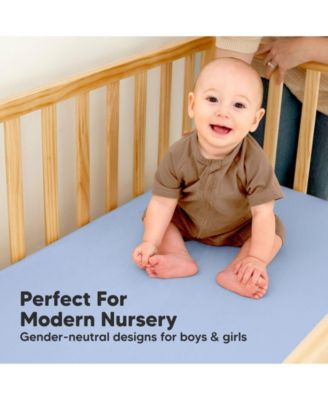 Waterproof Crib Sheets for Boys, Girls, 2pk Baby Fitted Crib Sheet, Waterproof Crib Mattress Protector Sheets