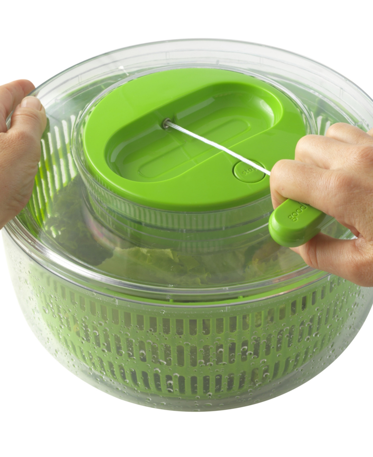 Good Cook Touch Non-slip Base Salad Spinner With Pull Cord Handle In Green