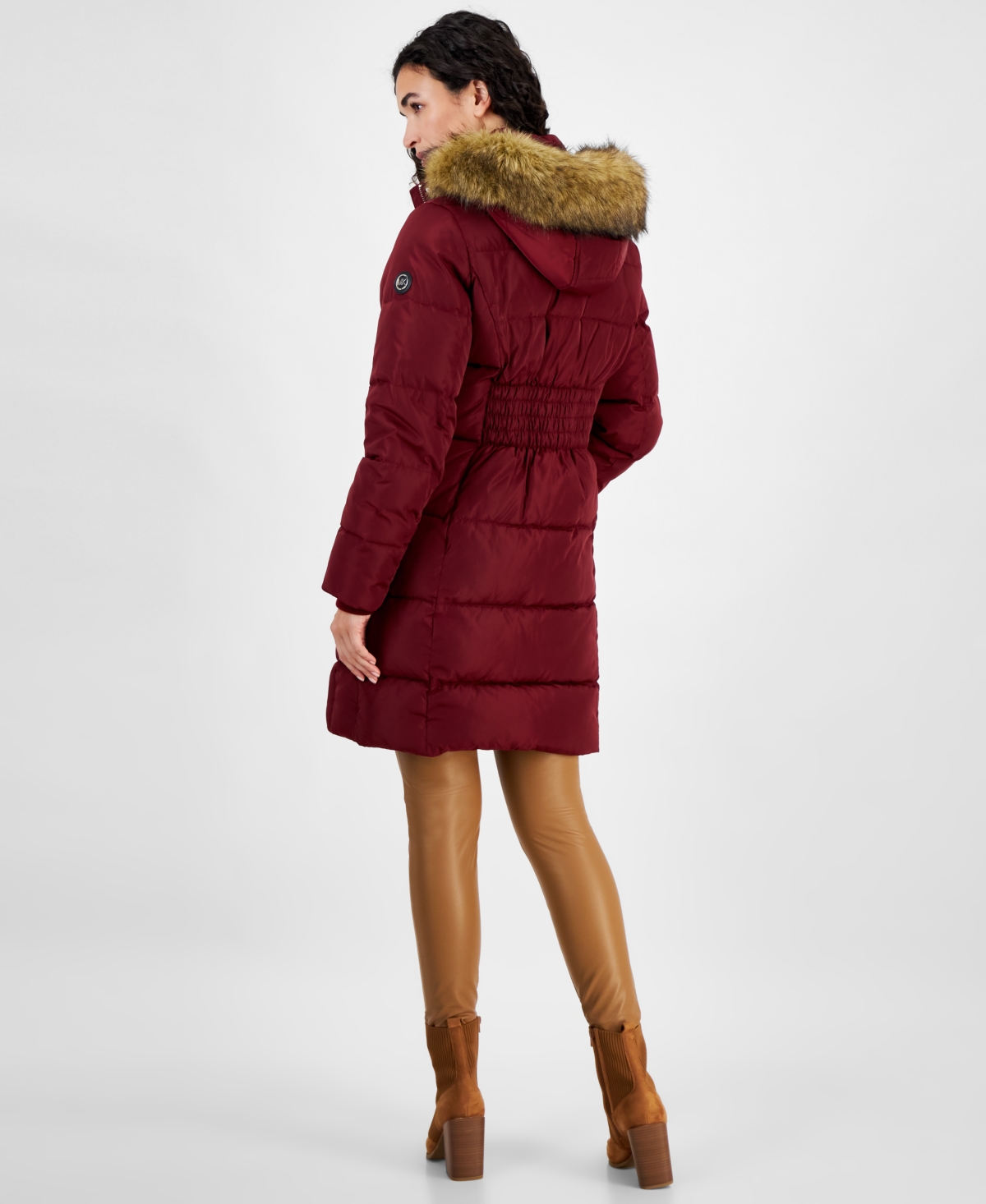 Michael Michael Kors Women's Faux-Fur-Trim Hooded Puffer Coat, Created for Macy's