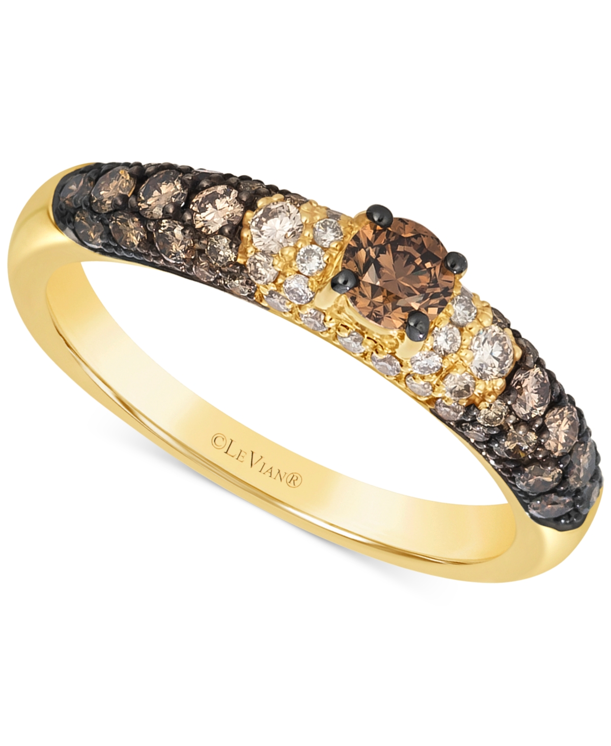 Le Vian Ombre Chocolate Diamond, Chocolate Ombre Diamond & Nude Diamond Ring (3/4 Ct. T.w.) In 14k Gold In 14k Honey Gold Ring