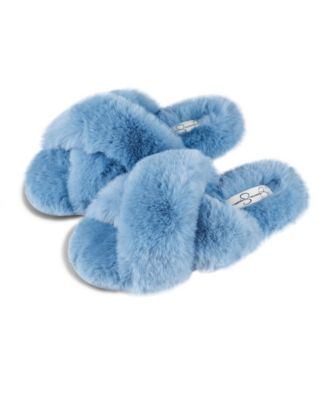 Women's Extra Soft High Plush Cross Band Slide Slippers