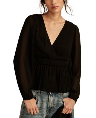 Women’s Pleated V-Neck Top