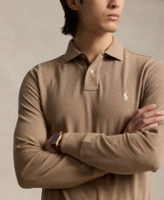 Men's Classic Fit Long Sleeve Mesh Polo
