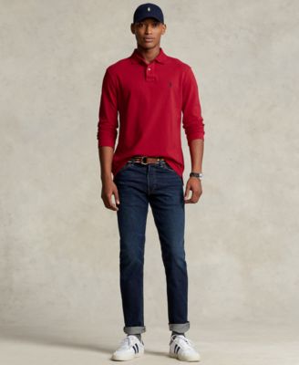 Men's Classic Fit Long Sleeve Mesh Polo