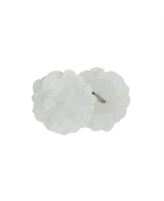 Rosette Floral Embellished Cuff Tab Top Solid Curtain Panel, 50"W x 95"L