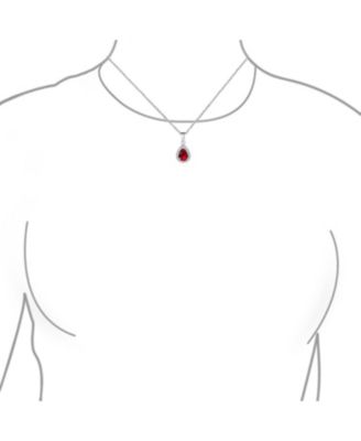 Cubic Zirconia Classic Large CZ Teardrop Solitaire Pendant Necklace .925 Sterling Silver