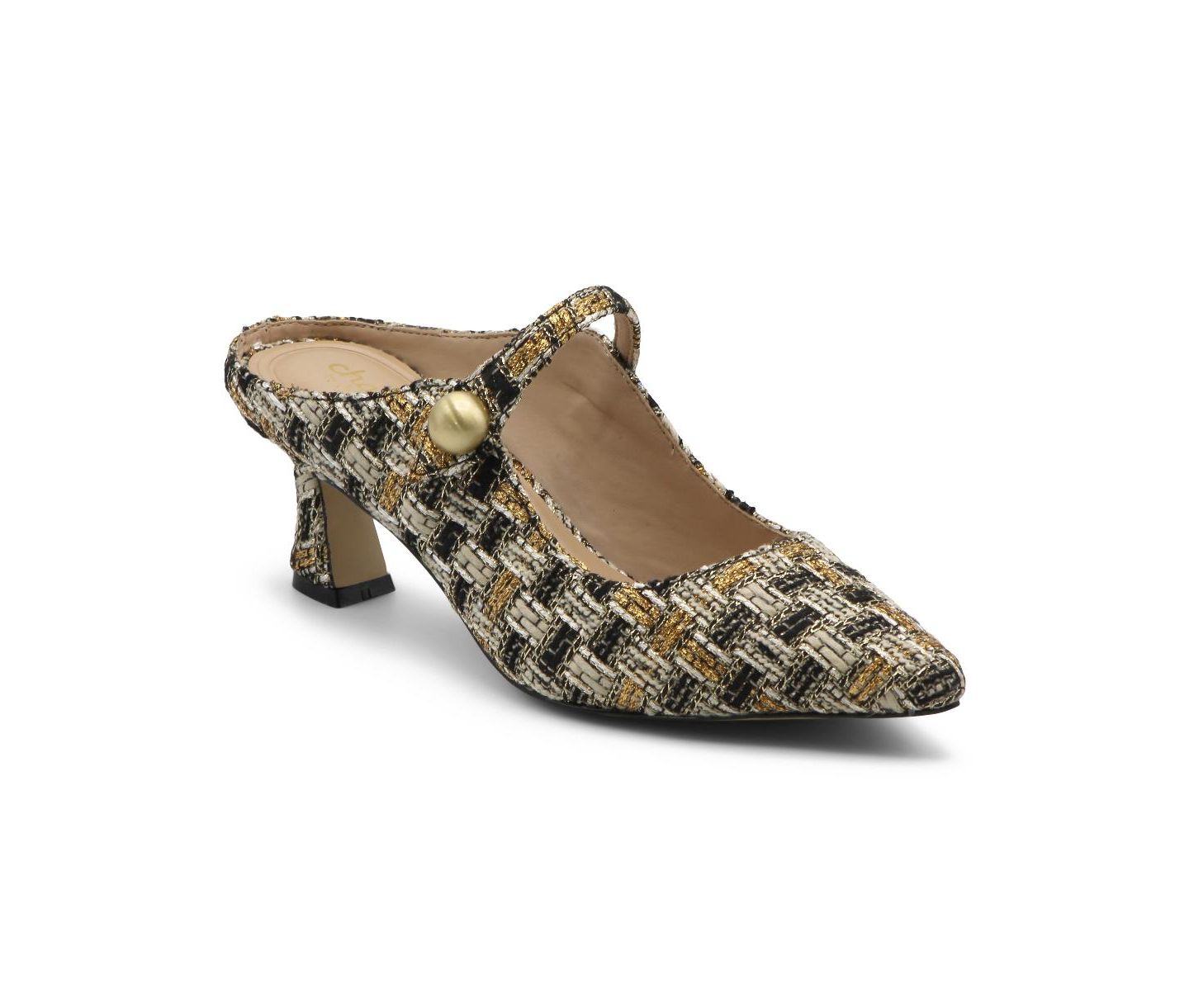 Женские сабо Charles by Charles David Avel Dress Mule, цвет: Чёрный золотой — фото 1