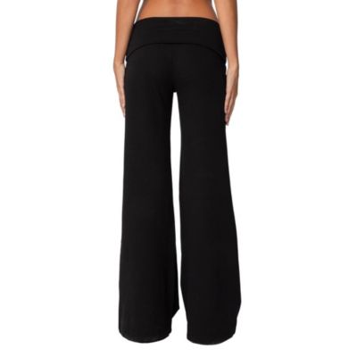 Womens Wide Leg Fold Over Pants