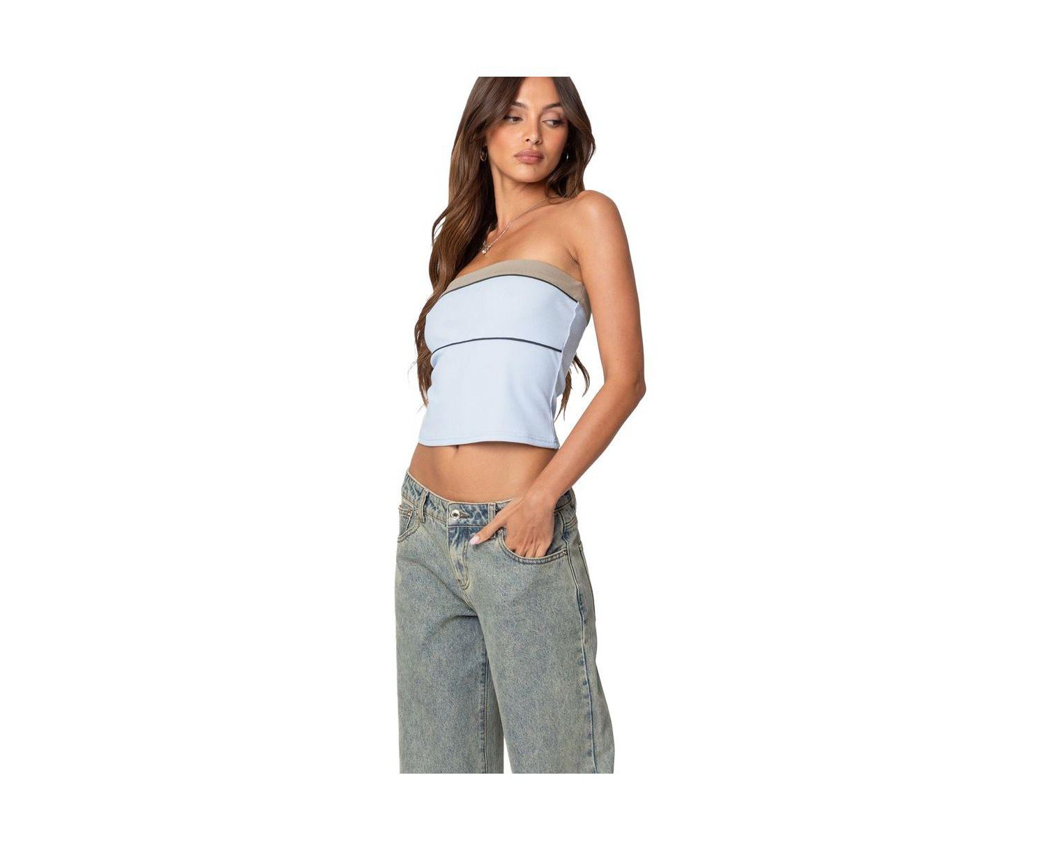 Womens Ciara Ribbed Tube Top