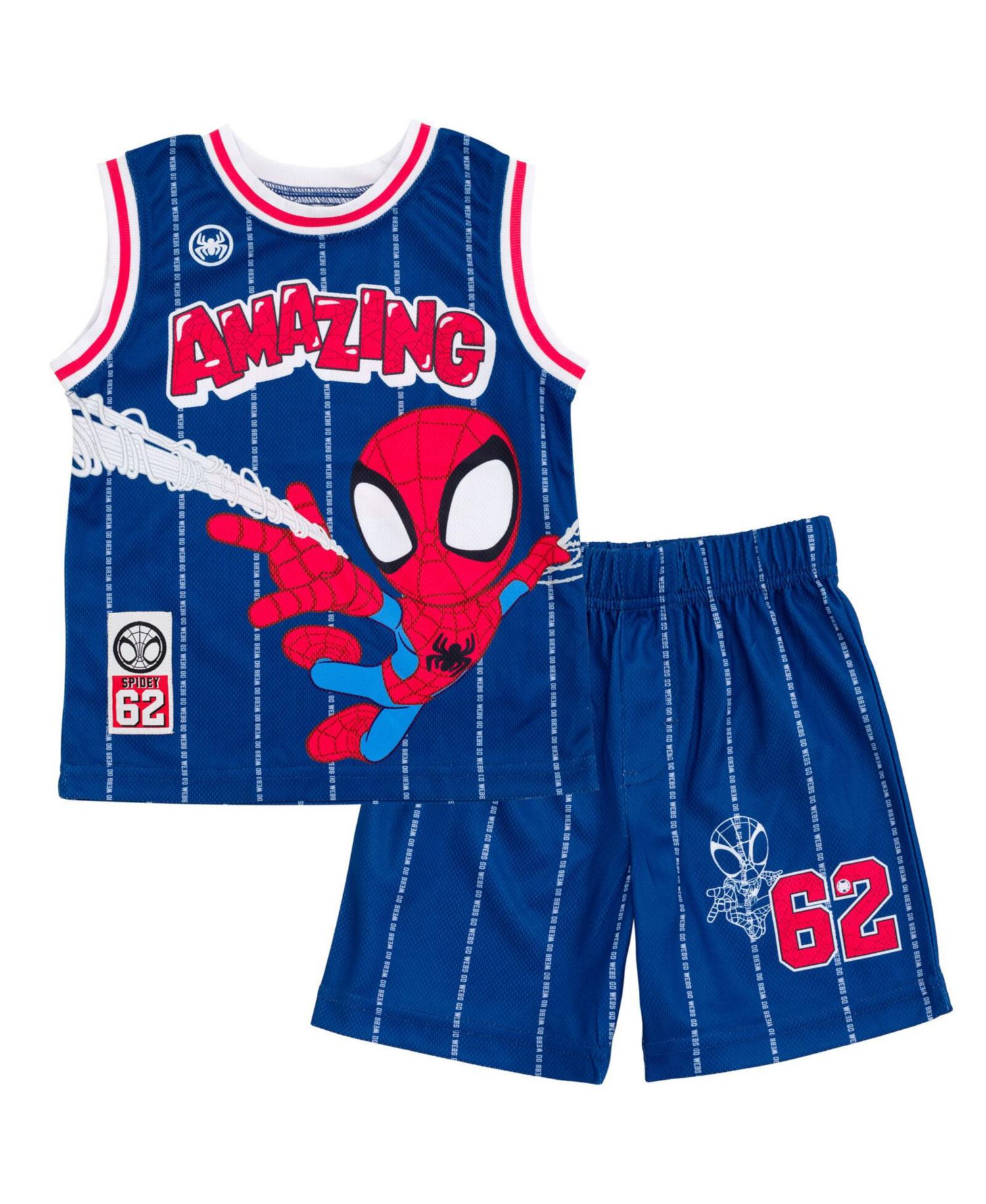 Boys Spider-Man Miles Morales Mesh Jersey Tank Top Shirt and Basketball Shorts to