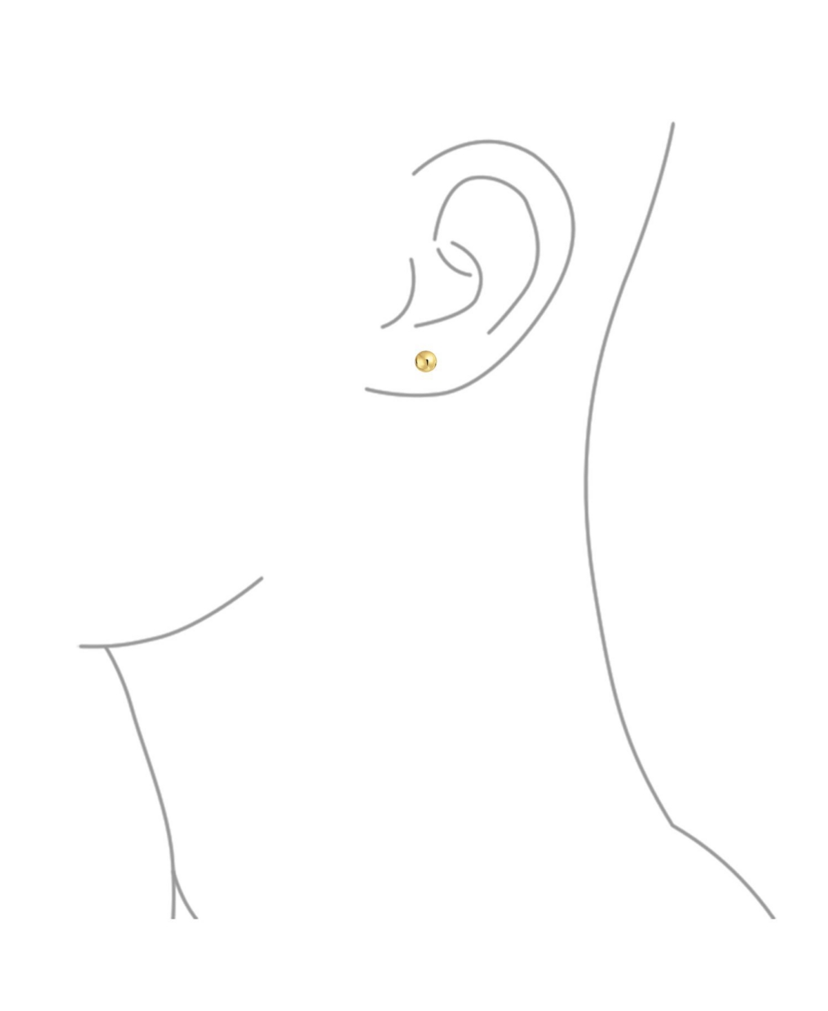 Bling Jewelry Delicate Simple Tiny Classic Round Ball Stud Earrings 14KGold For Women - Yellow
