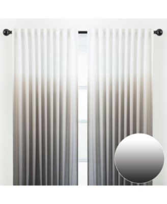 Premium 2-Panel Gradient Ombre Faux Belgian Flax Semi Sheer Curtains - for Windows Living Room Bedroom Patio