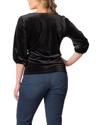 Plus Size Odette Velvet Faux Wrap Top