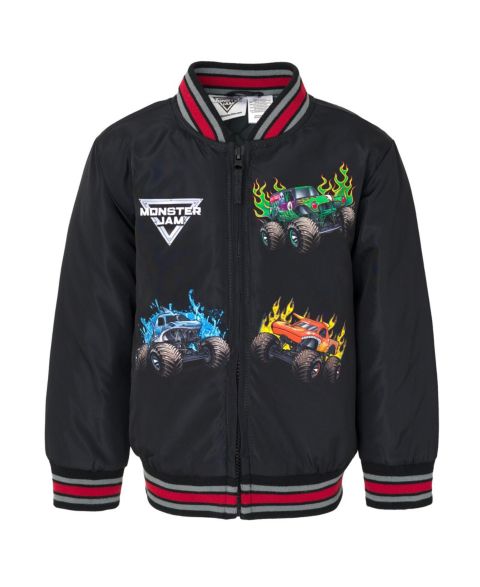 Куртка Monster Jam Zip Up Varsity Bomber Jacket для мальчиков, цвет: Чёрный