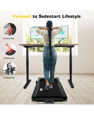 2 in 1 Under Desk Folding Treadmills Walking Running Machine 7.6MPH for Home Office Black